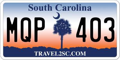 SC license plate MQP403