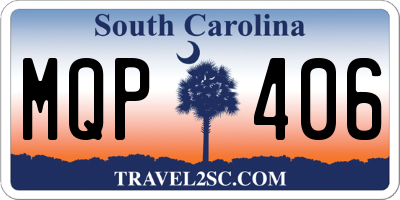 SC license plate MQP406