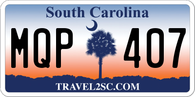 SC license plate MQP407