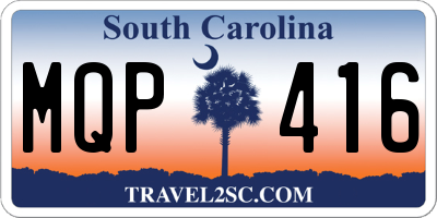 SC license plate MQP416