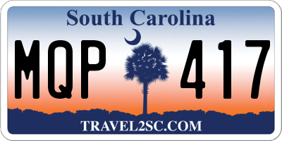 SC license plate MQP417