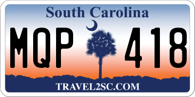 SC license plate MQP418