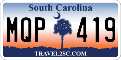 SC license plate MQP419