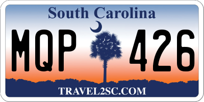 SC license plate MQP426