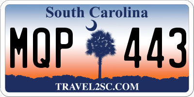 SC license plate MQP443