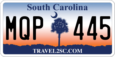 SC license plate MQP445