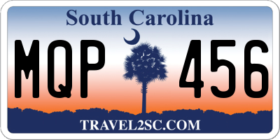 SC license plate MQP456