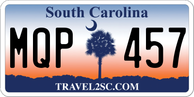 SC license plate MQP457