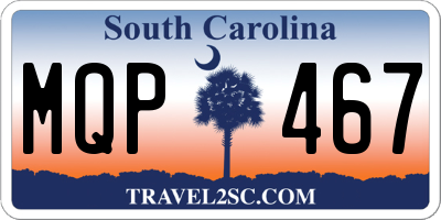 SC license plate MQP467