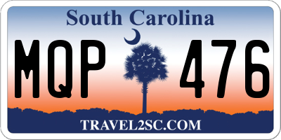 SC license plate MQP476