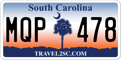 SC license plate MQP478