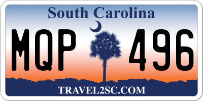 SC license plate MQP496