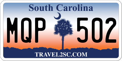 SC license plate MQP502