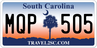 SC license plate MQP505
