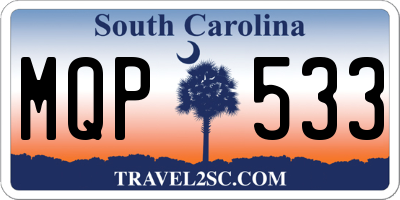 SC license plate MQP533
