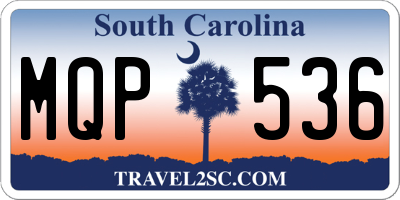 SC license plate MQP536