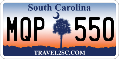 SC license plate MQP550