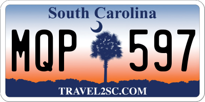 SC license plate MQP597
