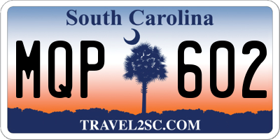 SC license plate MQP602