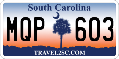 SC license plate MQP603