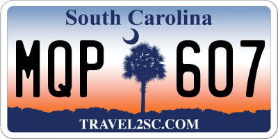 SC license plate MQP607