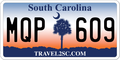 SC license plate MQP609