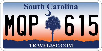 SC license plate MQP615