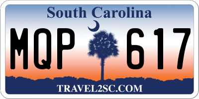 SC license plate MQP617
