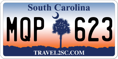 SC license plate MQP623