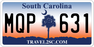 SC license plate MQP631