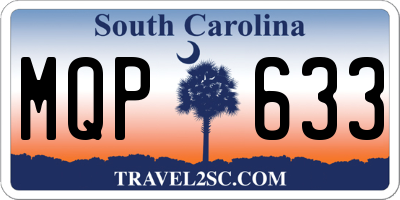 SC license plate MQP633