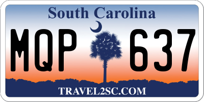 SC license plate MQP637