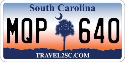 SC license plate MQP640