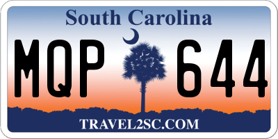 SC license plate MQP644