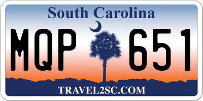 SC license plate MQP651