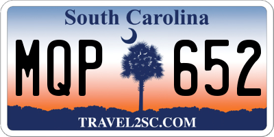 SC license plate MQP652