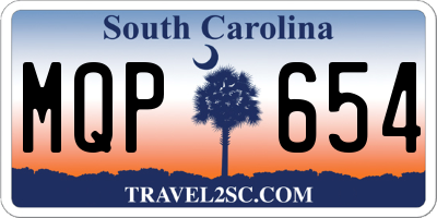 SC license plate MQP654