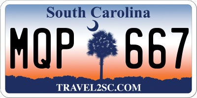 SC license plate MQP667
