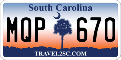 SC license plate MQP670