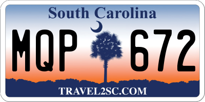 SC license plate MQP672