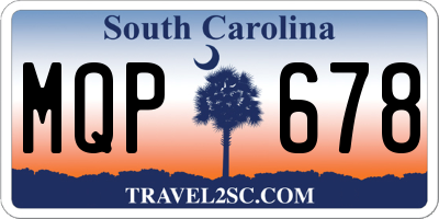 SC license plate MQP678
