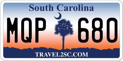 SC license plate MQP680