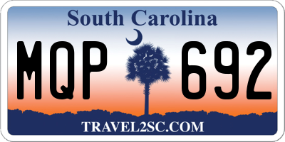 SC license plate MQP692