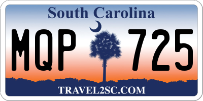 SC license plate MQP725