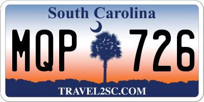SC license plate MQP726