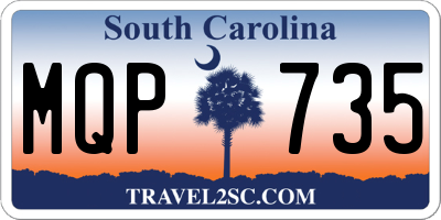 SC license plate MQP735