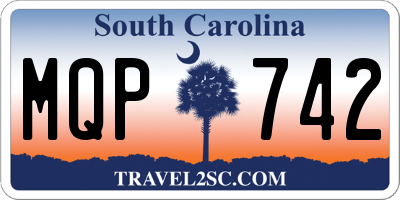 SC license plate MQP742