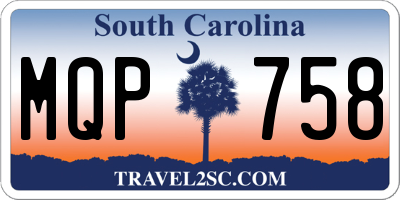 SC license plate MQP758