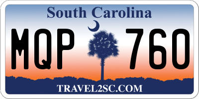 SC license plate MQP760