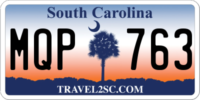 SC license plate MQP763